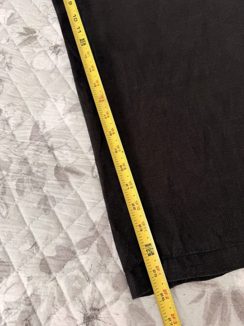Quince 100% Linen Straight Leg Pants Black XL Elastic Waist